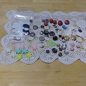 Sewing Bundle - New and vintage Buttons , needle threaders